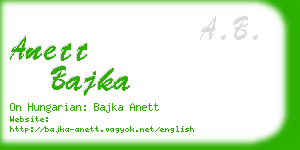 anett bajka business card